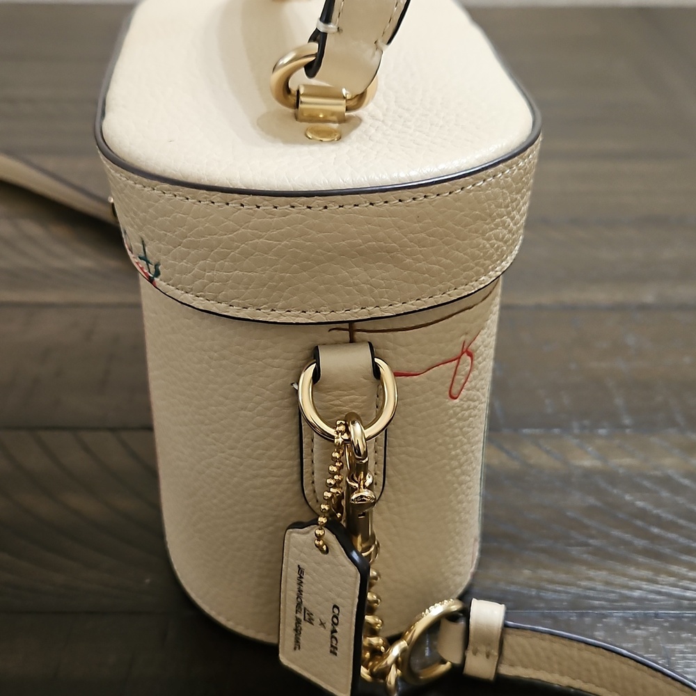 Limited Edition Coach Basquait Cream Leather Multicolor Sketch Print Crossbody - Picture 10 of 10